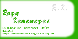 roza kemenczei business card